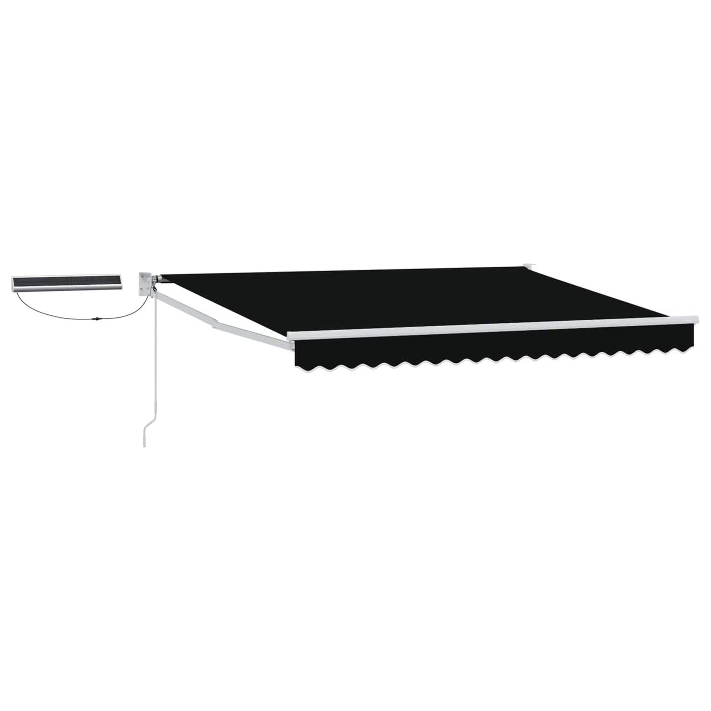 vidaXL Electric Retractable Awning Black and White 3.5 x 2.5 m