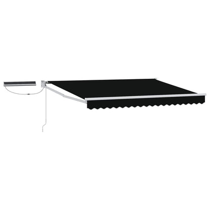 vidaXL Electric Retractable Awning Black and White 3.5 x 2.5 m