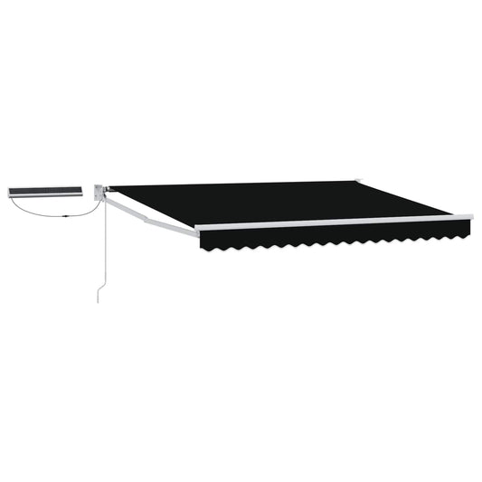 vidaXL Electric Retractable Awning Black and White 3.5 x 2.5 m