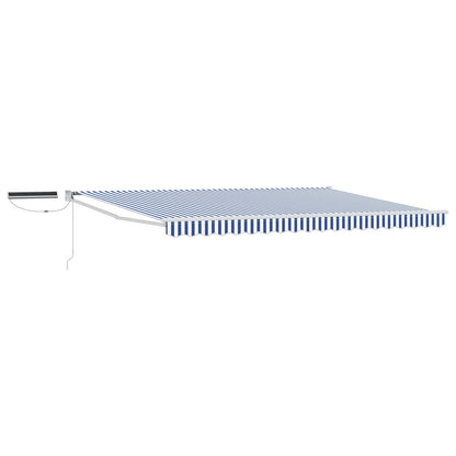 vidaXL Electric Retractable Awning Blue and White 4 x 3 m