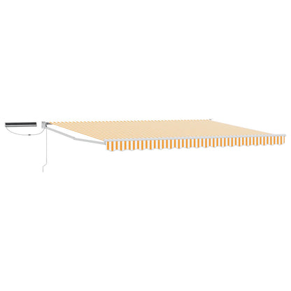 vidaXL Electric Retractable Awning Yellow and White 4 x 3 m