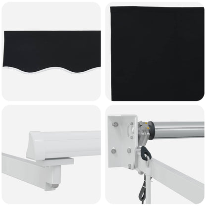 vidaXL Electric Retractable Awning Black and White 4 x 3 m