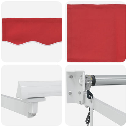 vidaXL Electric Retractable Awning Red and White 4 x 3 m
