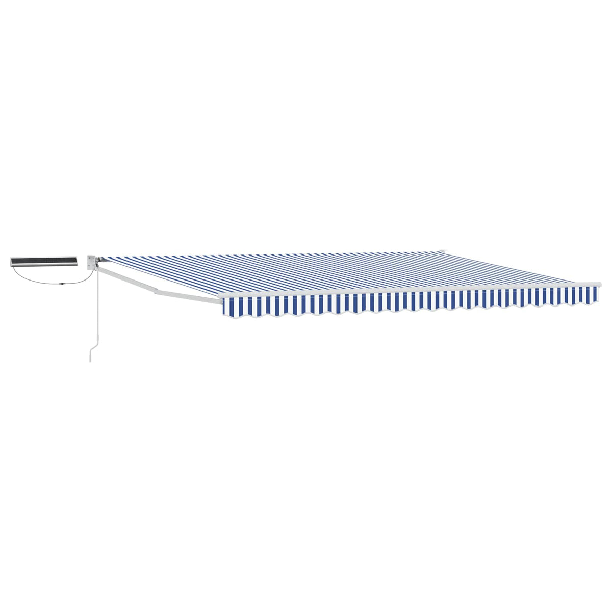 vidaXL Electric Retractable Awning Blue and White 4.5 x 3 m