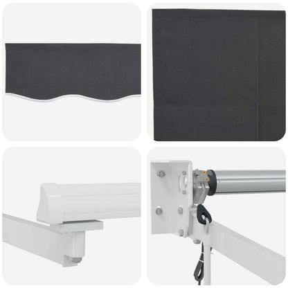 vidaXL Electric Retractable Awning Anthracite and White 4.5 x 3 m