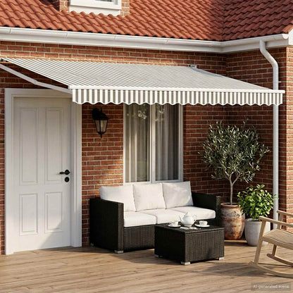 vidaXL Electric Retractable Awning Anthracite and White 4.5 x 3 m