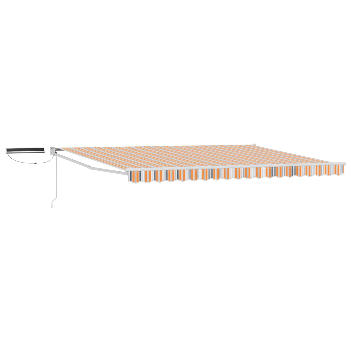 vidaXL Electric Retractable Awning Grey, Orange and White 4.5 x 3 m