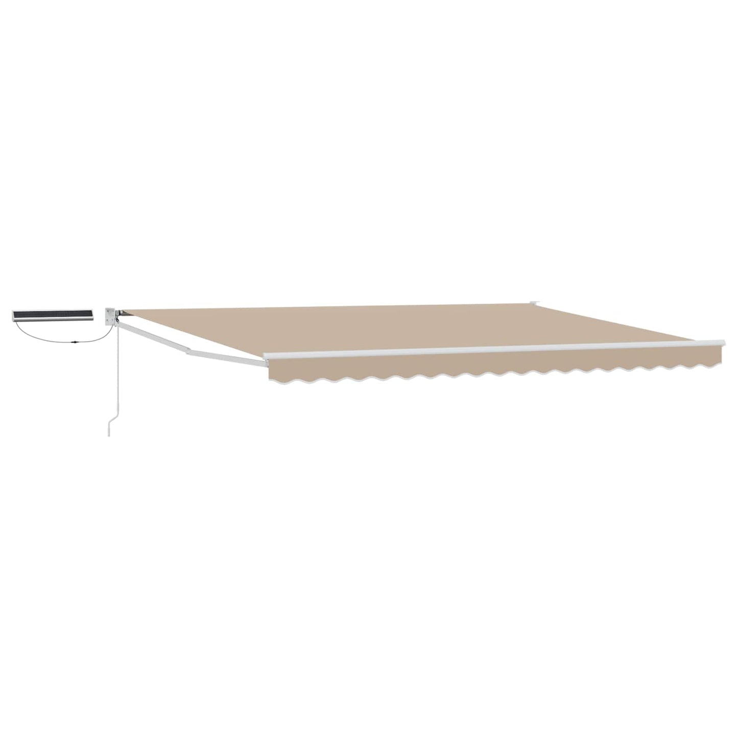 vidaXL Electric Retractable Awning Beige and White 4.5 x 3 m