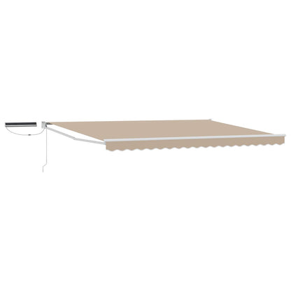 vidaXL Electric Retractable Awning Beige and White 4.5 x 3 m