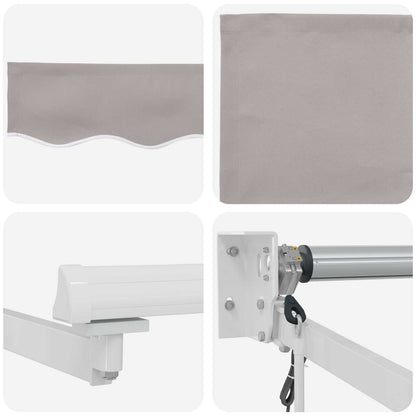 vidaXL Electric Retractable Awning Light Grey and White 4.5 x 3 m