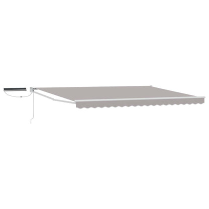 vidaXL Electric Retractable Awning Light Grey and White 4.5 x 3 m