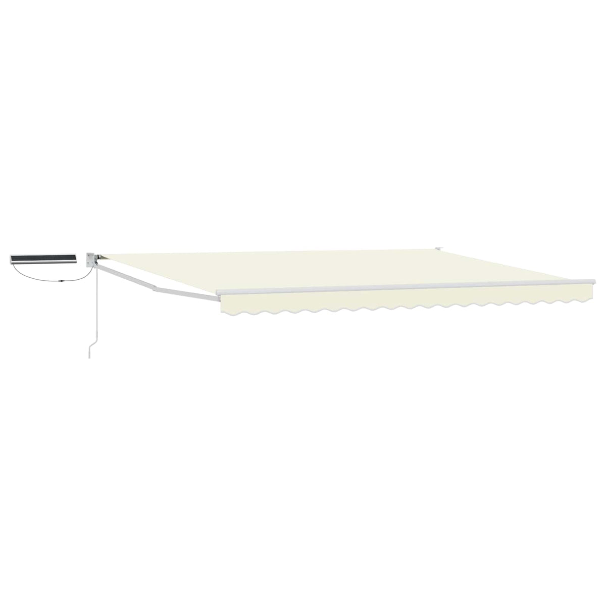 vidaXL Electric Retractable Awning Cream and White 5 x 3 m