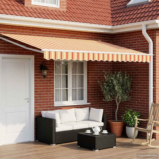 vidaXL Electric Retractable Awning Multicolour 5 x 3 m