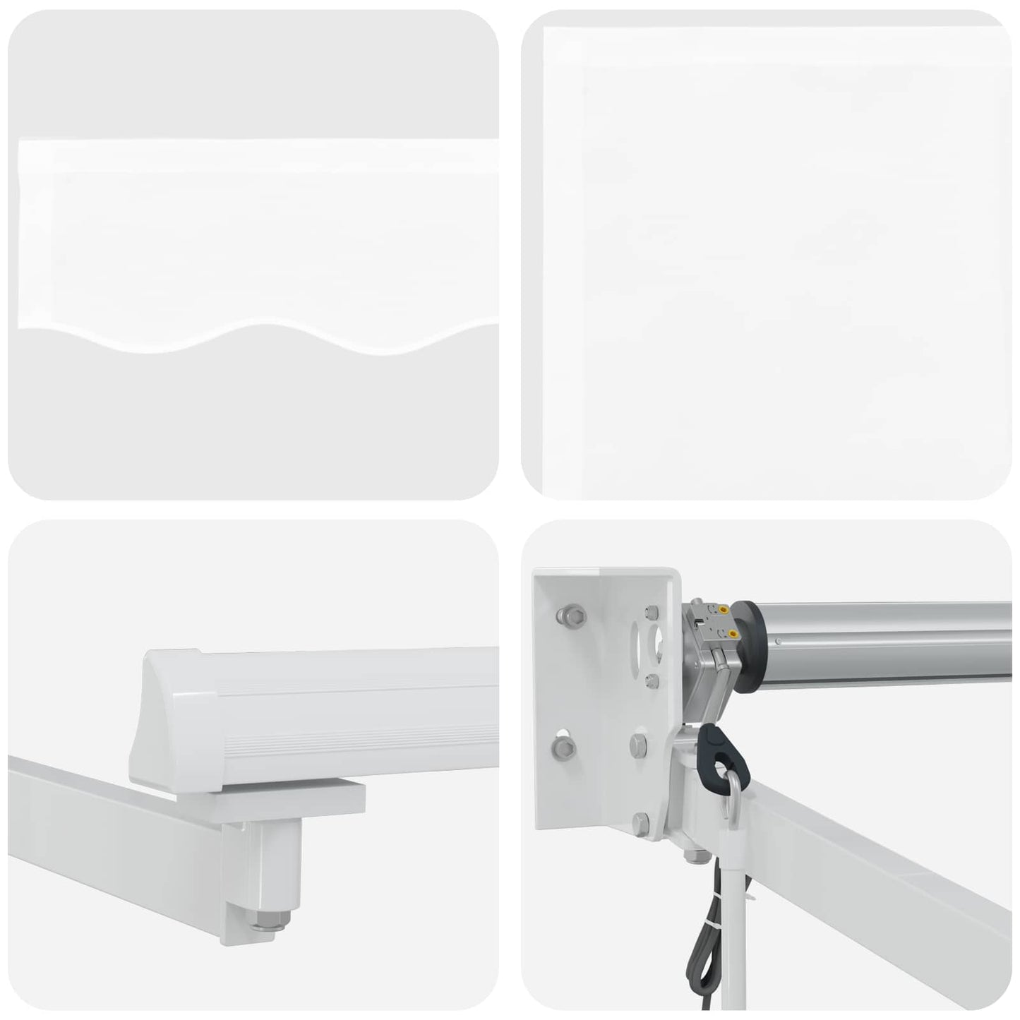 vidaXL Electric Retractable Awning White 5 x 3 m