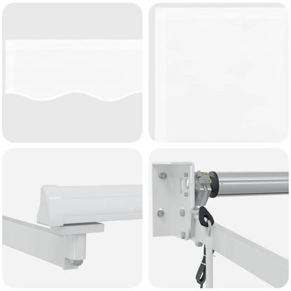vidaXL Electric Retractable Awning White 5 x 3 m