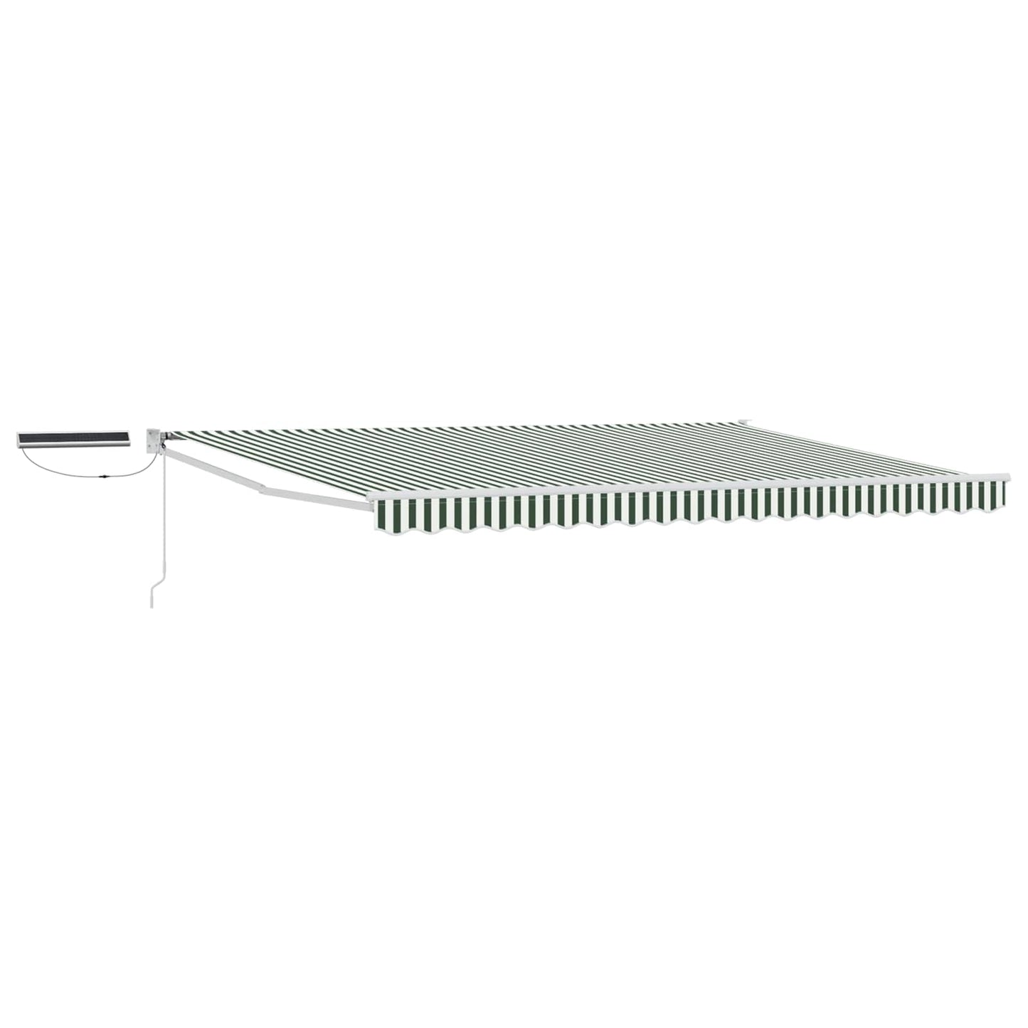 vidaXL Electric Retractable Awning Green and White 5 x 3 m