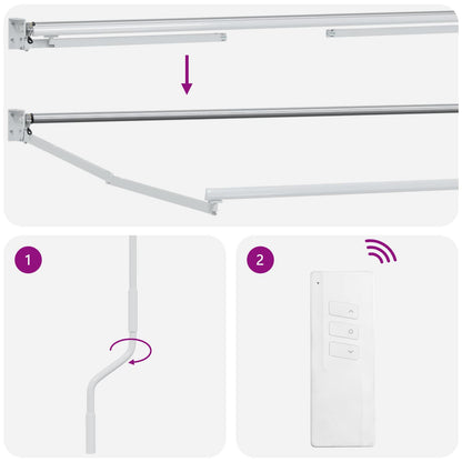 vidaXL Electric Retractable Awning Green and White 5 x 3 m