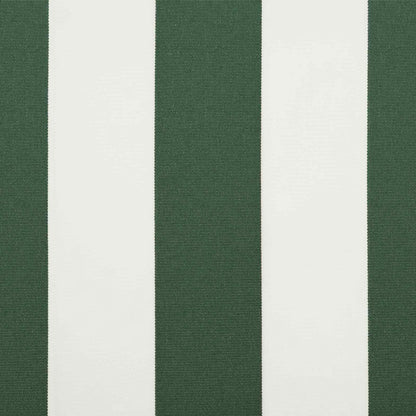 vidaXL Electric Retractable Awning Green and White 5 x 3 m
