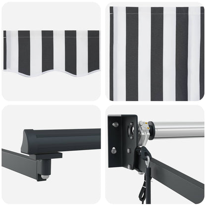 vidaXL Electric Retractable Awning Anthracite and White 2.5 x 2 m