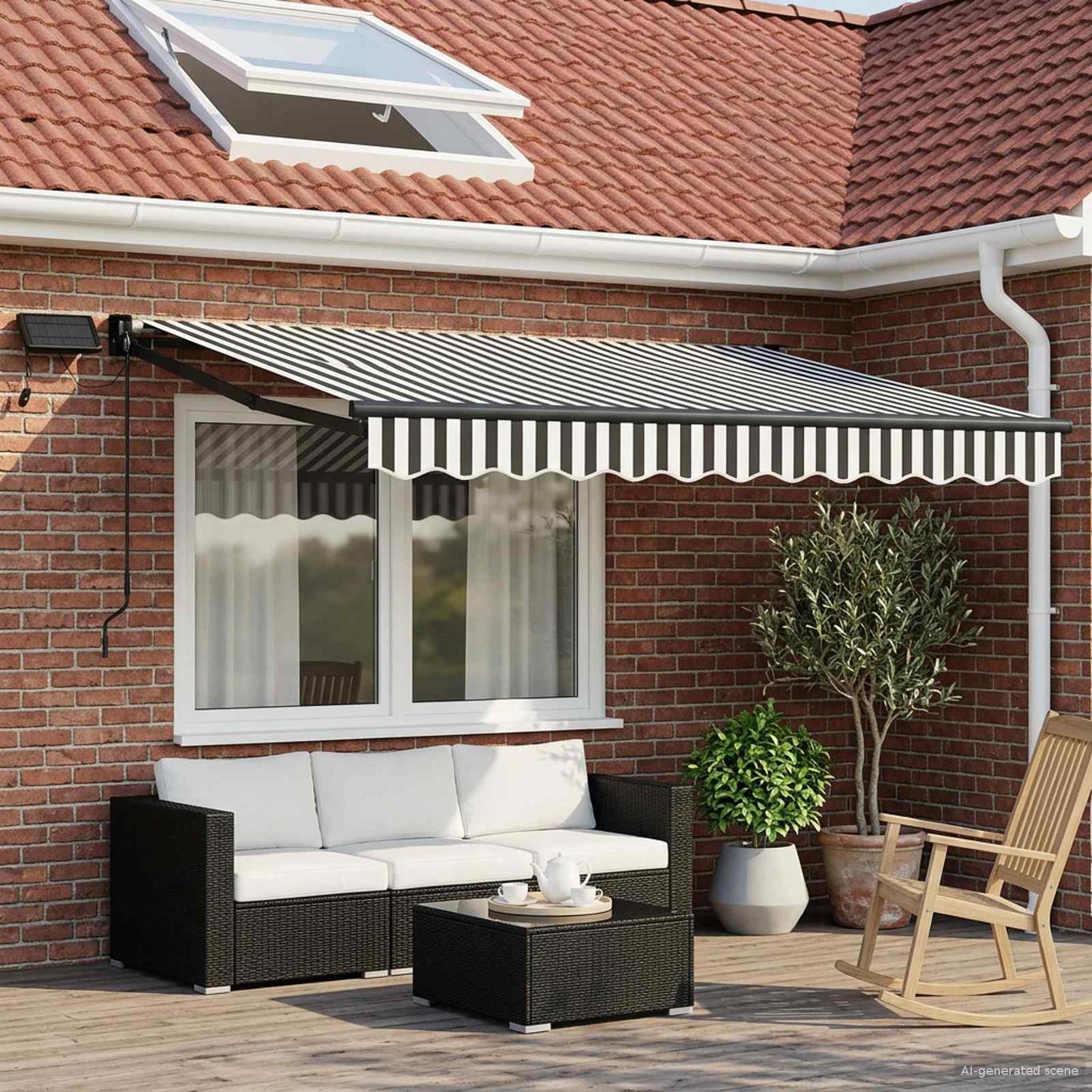 vidaXL Electric Retractable Awning Anthracite and White 2.5 x 2 m