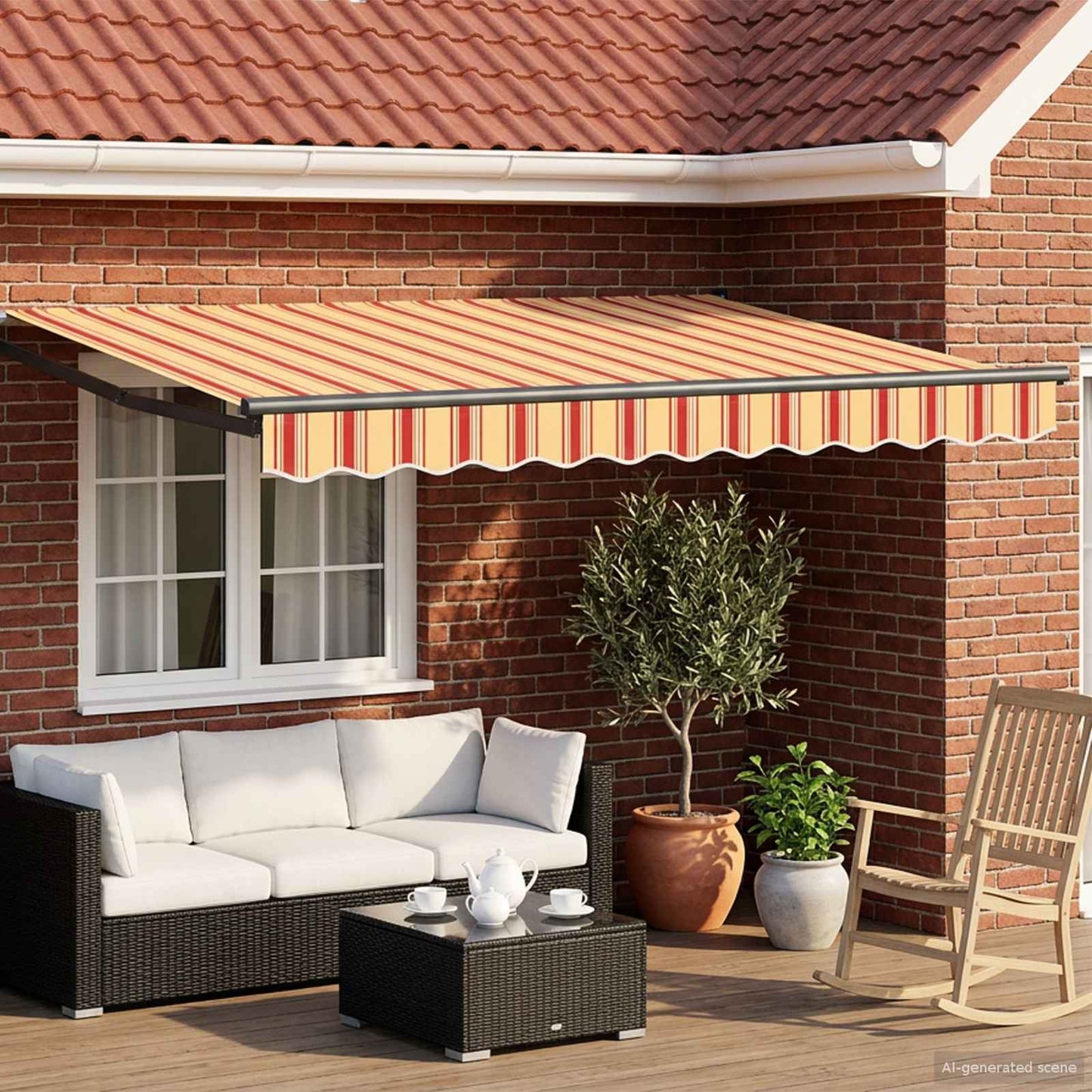 vidaXL Electric Retractable Awning Multicolour 3 x 2 m