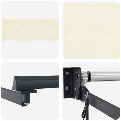 vidaXL Electric Retractable Awning Cream and Anthracite 3.5 x 2 m