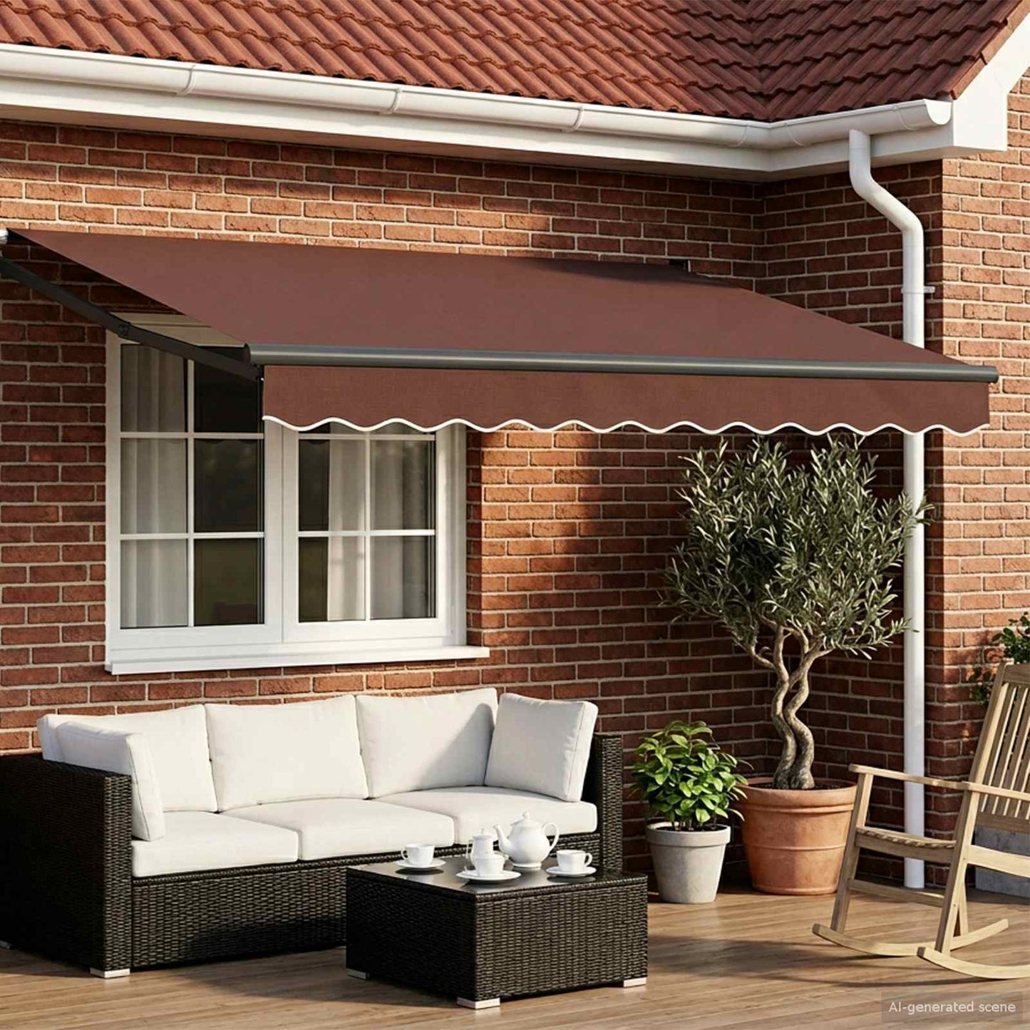 vidaXL Electric Retractable Awning Brown and Anthracite 3.5 x 2 m