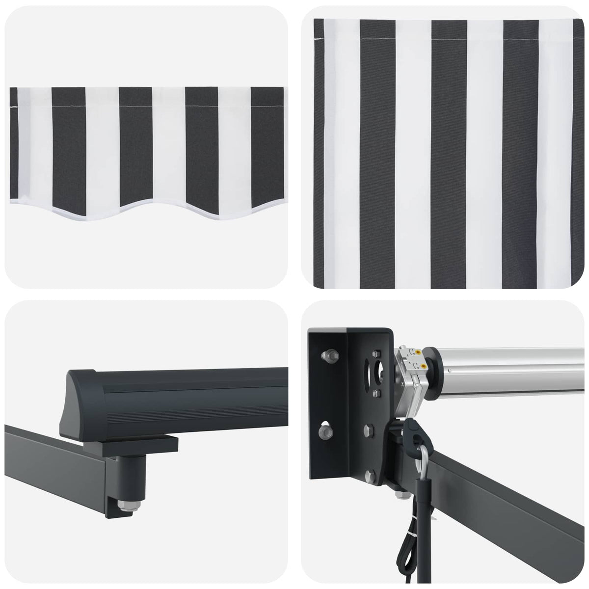 vidaXL Electric Retractable Awning Anthracite and White 3.5 x 2 m