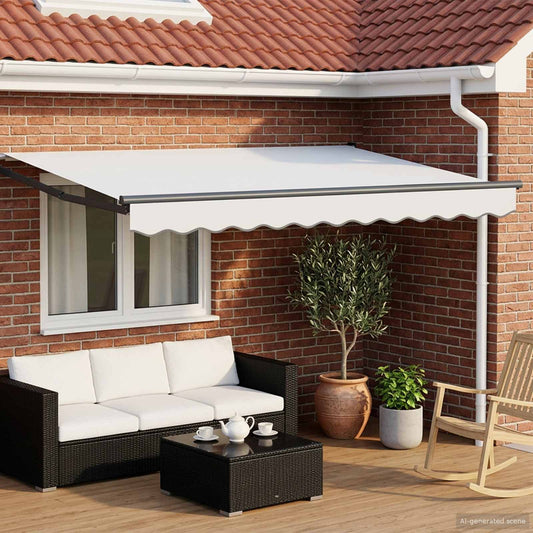 vidaXL Electric Retractable Awning White and Anthracite 3.5 x 2 m