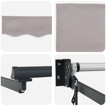 vidaXL Electric Retractable Awning Light Grey and Anthracite 3.5 x 2 m
