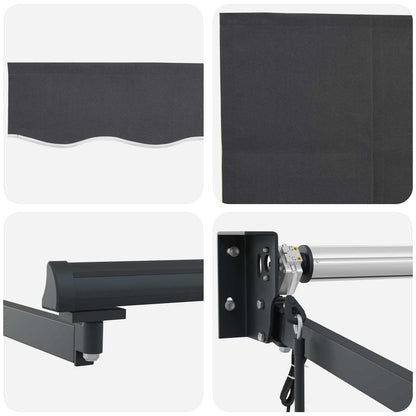 vidaXL Electric Retractable Awning Anthracite 4 x 2 m