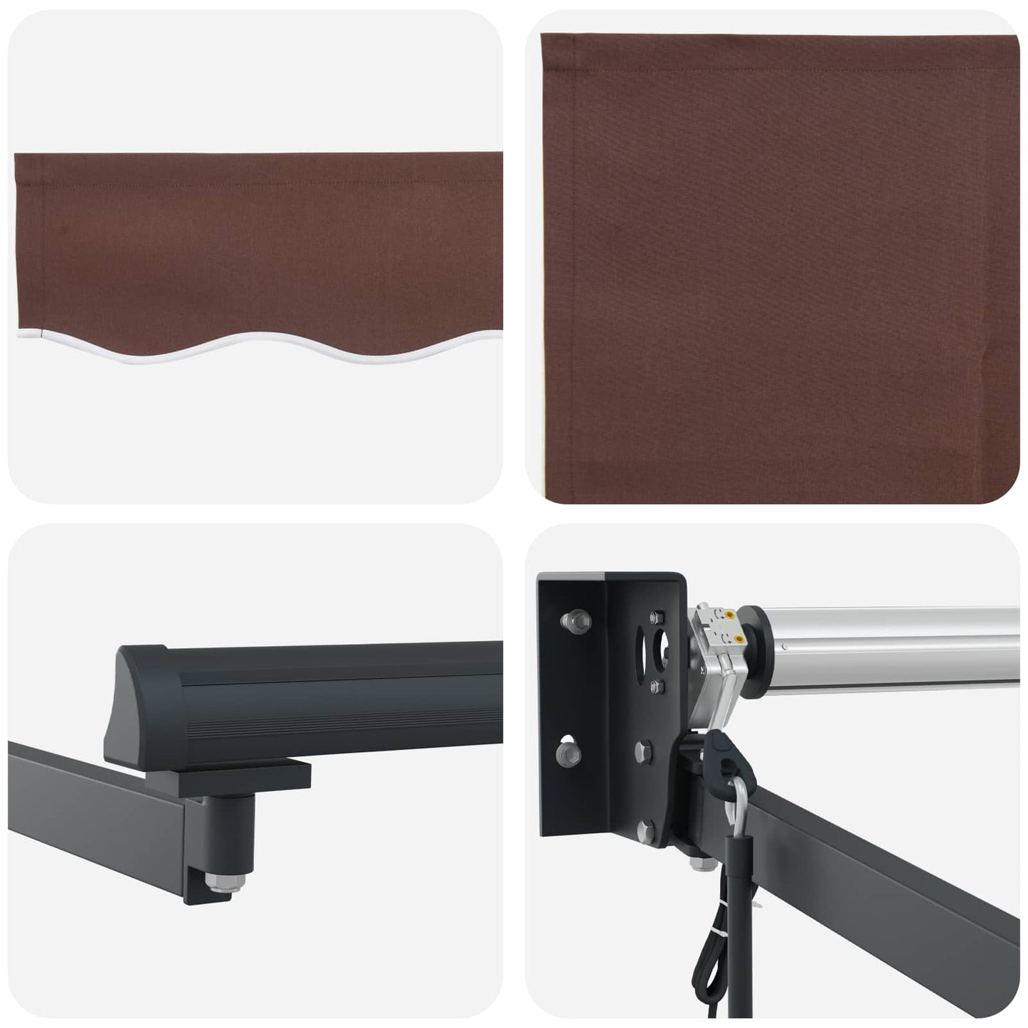 vidaXL Electric Retractable Awning Brown and Anthracite 4 x 2 m
