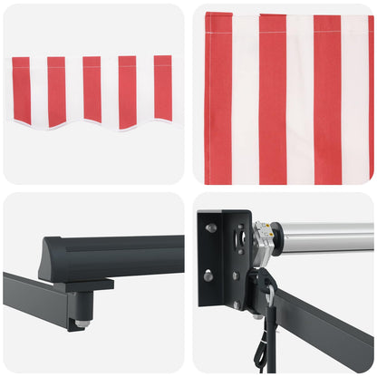 vidaXL Electric Retractable Awning Red, White and Anthracite 3 x 2.5 m