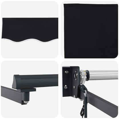 vidaXL Electric Retractable Awning Black and Anthracite 3 x 2.5 m