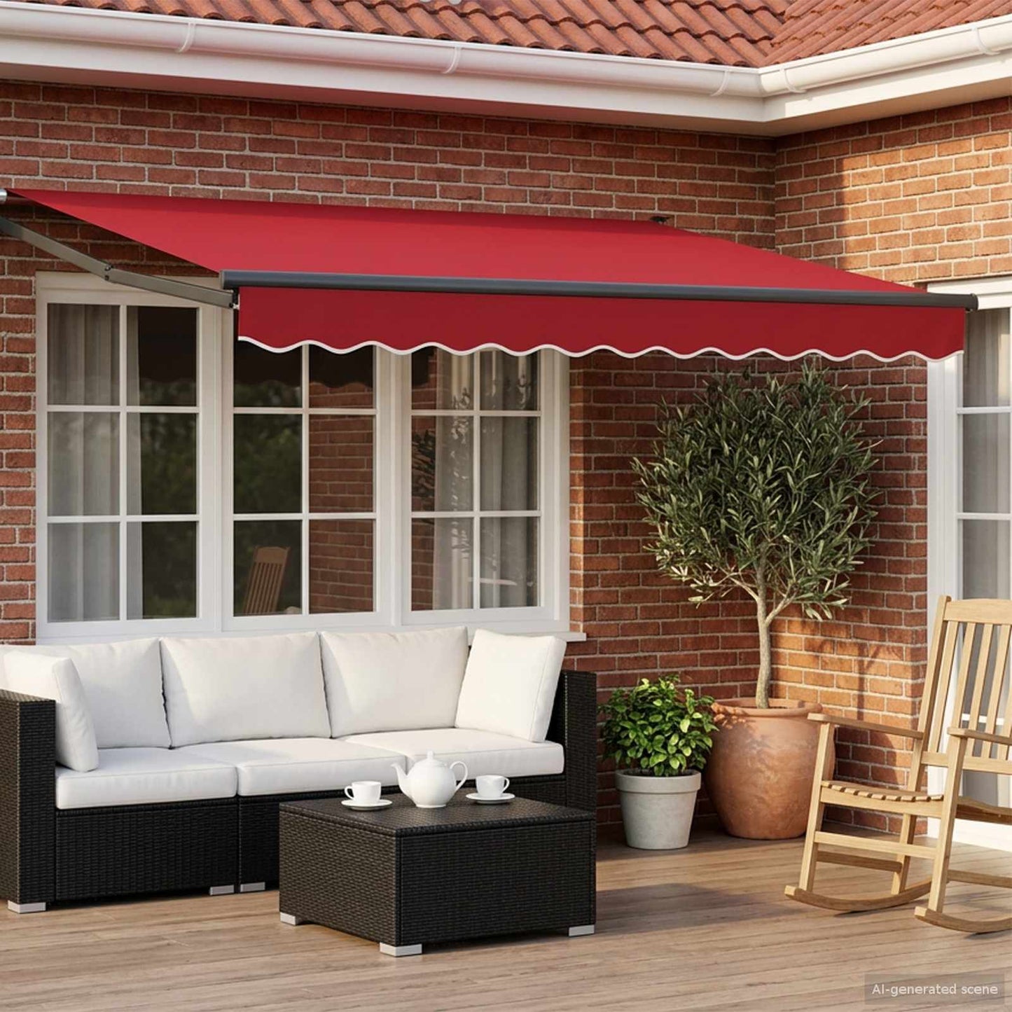 vidaXL Electric Retractable Awning Red and Anthracite 3 x 2.5 m
