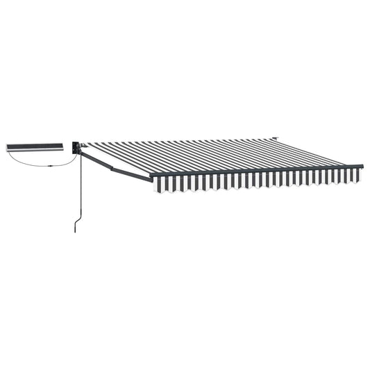 vidaXL Electric Retractable Awning Anthracite and White 3.5 x 2.5 m