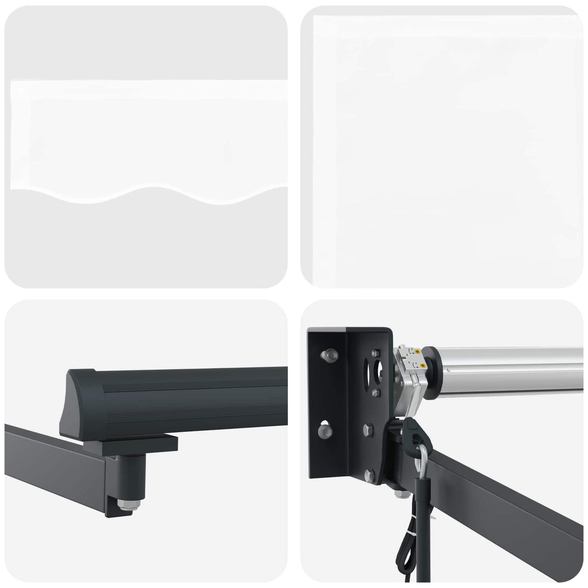 vidaXL Electric Retractable Awning White and Anthracite 3.5 x 2.5 m