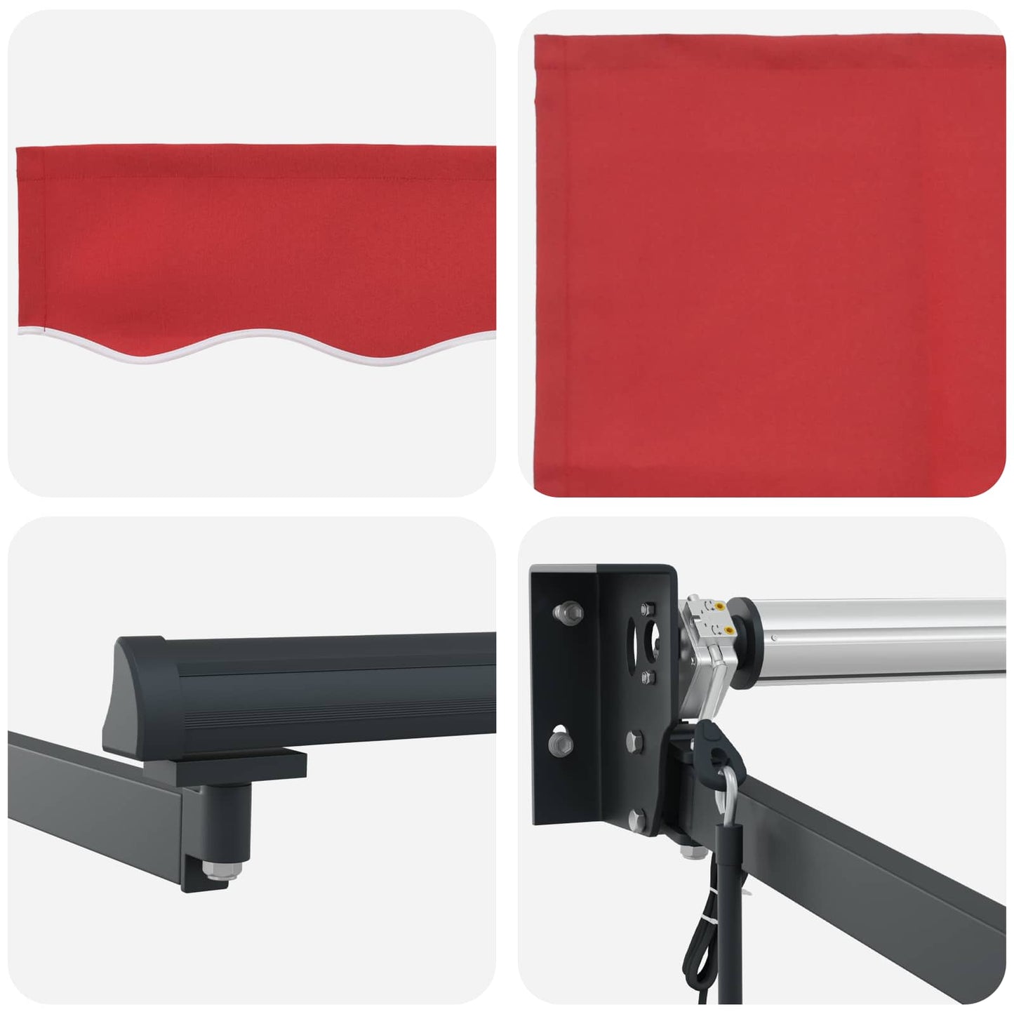 vidaXL Electric Retractable Awning Red and Anthracite 4 x 3 m