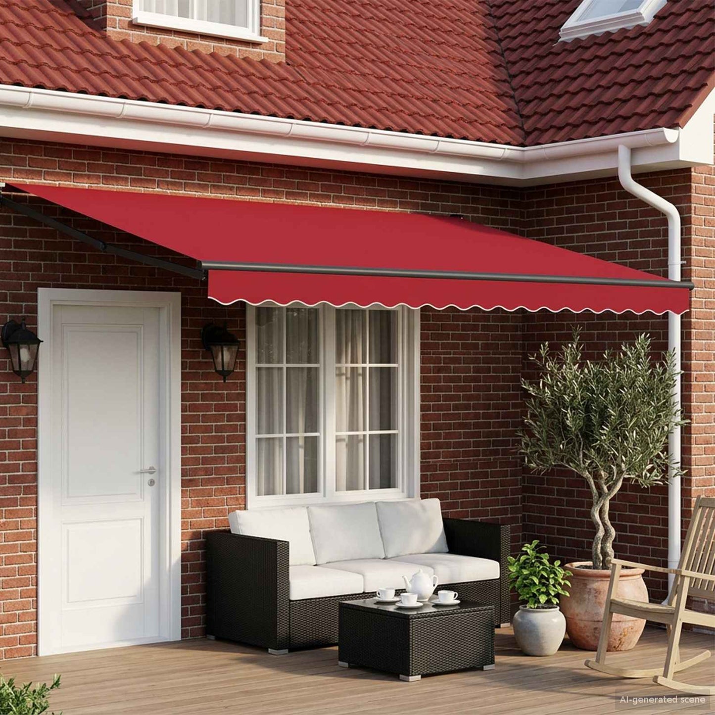 vidaXL Electric Retractable Awning Red and Anthracite 4 x 3 m