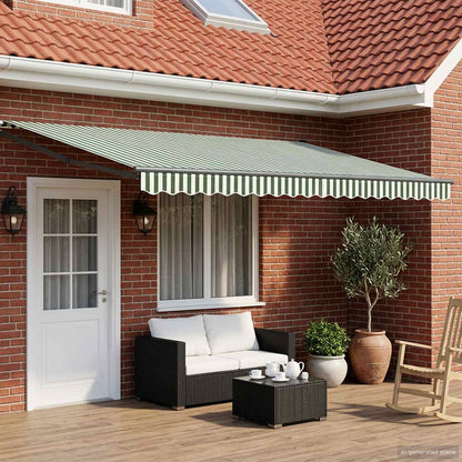 vidaXL Electric Retractable Awning Green, White and Anthracite 4 x 3 m