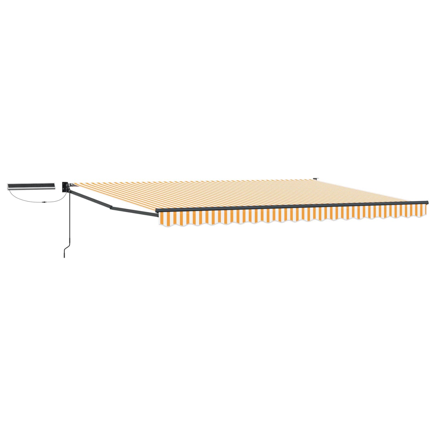 vidaXL Solar Motorized Awning Yellow & White Stripe 4.5x3 m