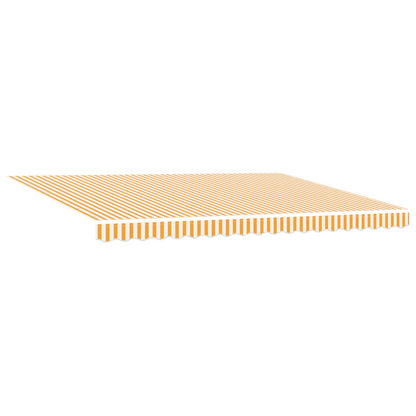 vidaXL Solar Motorized Awning Yellow & White Stripe 4.5x3 m