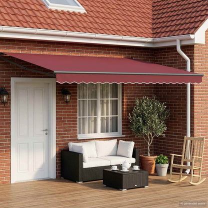 vidaXL Electric Retractable Awning Burgundy and Anthracite 4.5 x 3 m