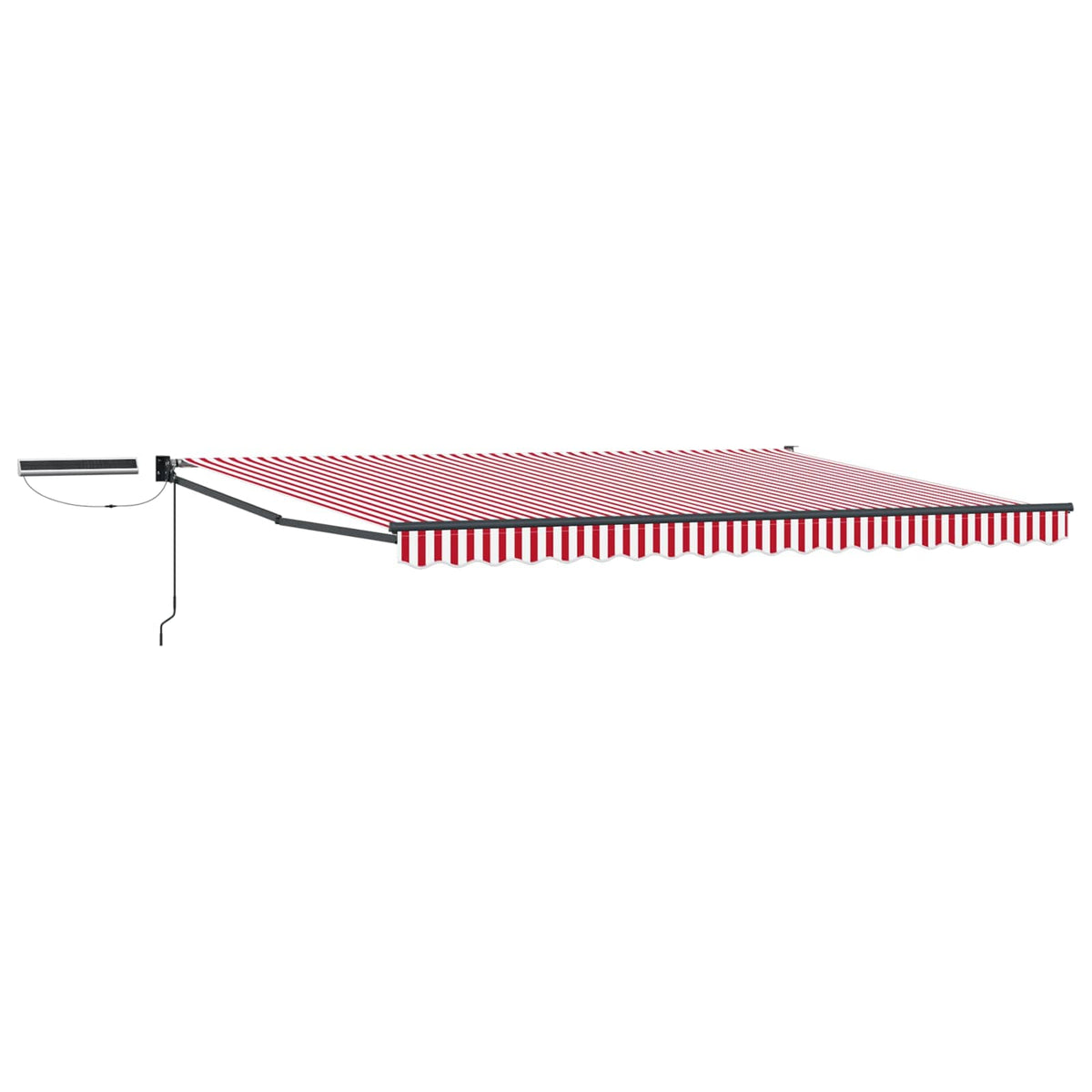 vidaXL Electric Retractable Awning Red, White and Anthracite 4.5 x 3 m