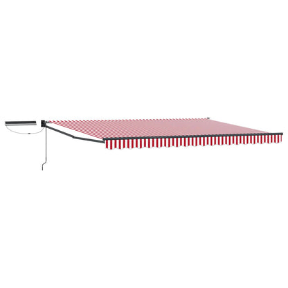 vidaXL Electric Retractable Awning Red, White and Anthracite 4.5 x 3 m