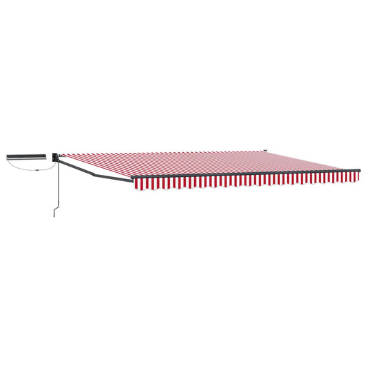 vidaXL Electric Retractable Awning Red, White and Anthracite 4.5 x 3 m
