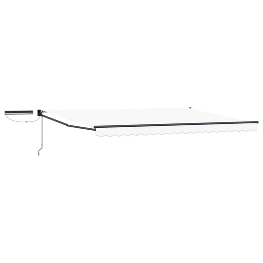 vidaXL Electric Retractable Awning White and Anthracite 4.5 x 3 m