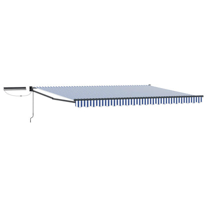 vidaXL Electric Retractable Awning Blue, White and Anthracite 5 x 3 m