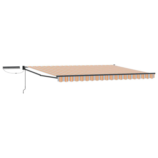 vidaXL Electric Retractable Awning Blue, Orange and Anthracite 5 x 3 m
