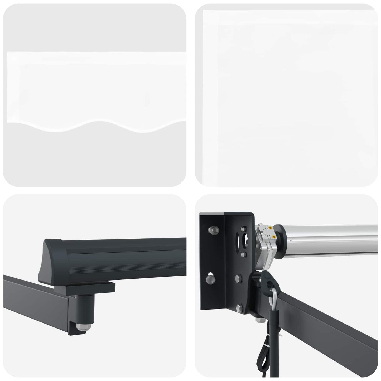 vidaXL Electric Retractable Awning White and Anthracite 5 x 3 m